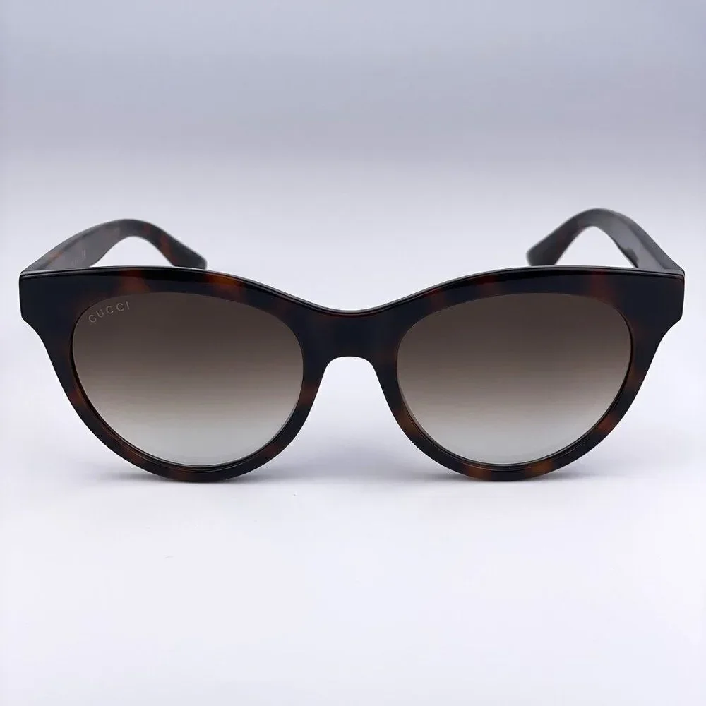 NEW Gucci GG0763S 002 Cat Eye Havana Brown Gradient Women Logo Sunglasses